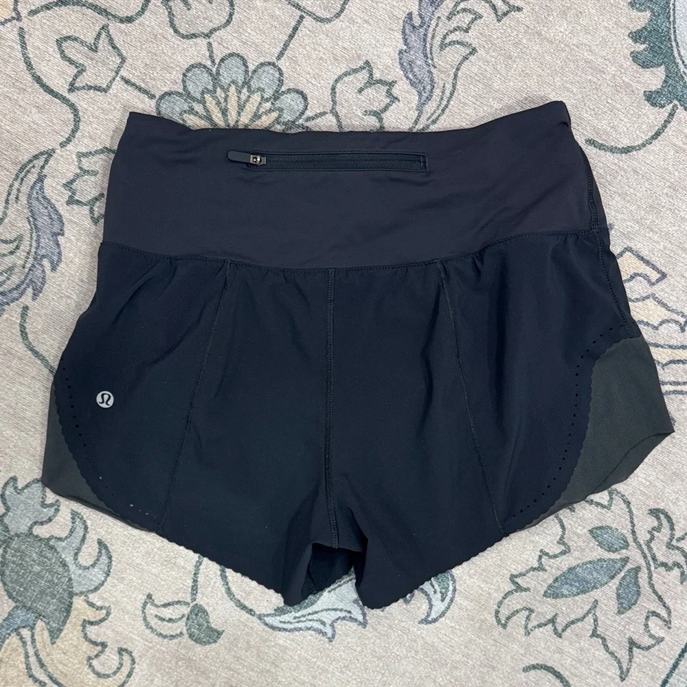 Lululemon Athletica Navy Blue Smooth Stride Shorts Swift Ultra Woven